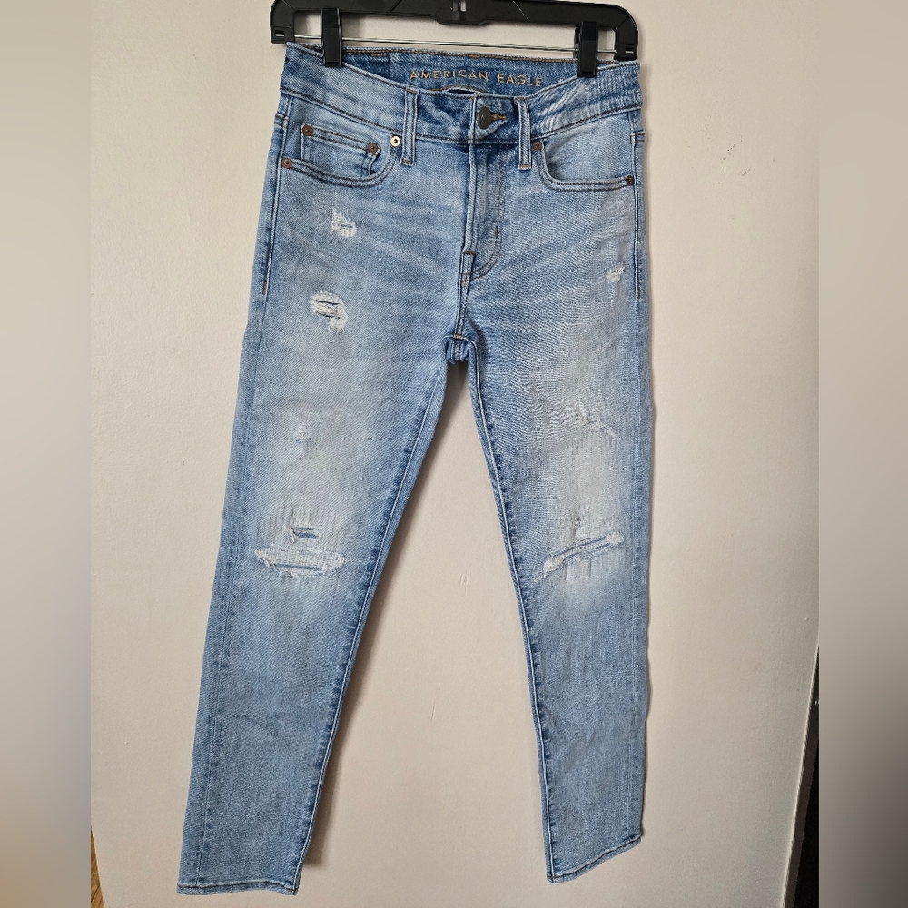 American Eagle Outfitters Light Wash Next Level Airflex Skinny Jeans